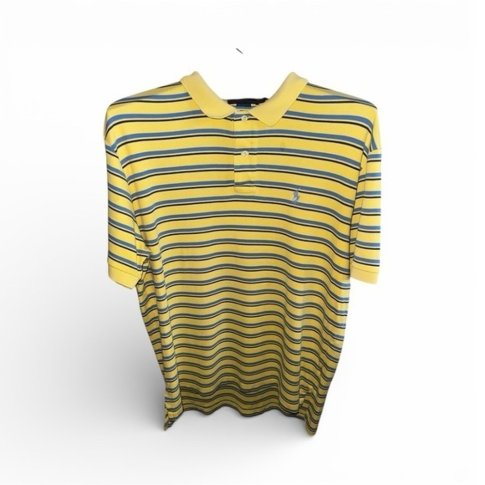 Polo Ralph Lauren Yellow Striped Polo Shirt Preppy Spring Summer Style Academia